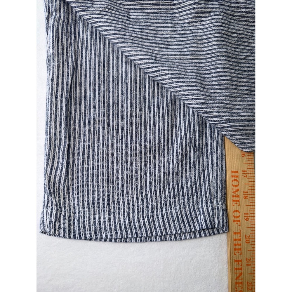 da-sh Blue White Striped Linen Blend Wide Leg Cropped Pants Coastal Size Medium - Picture 7 of 8